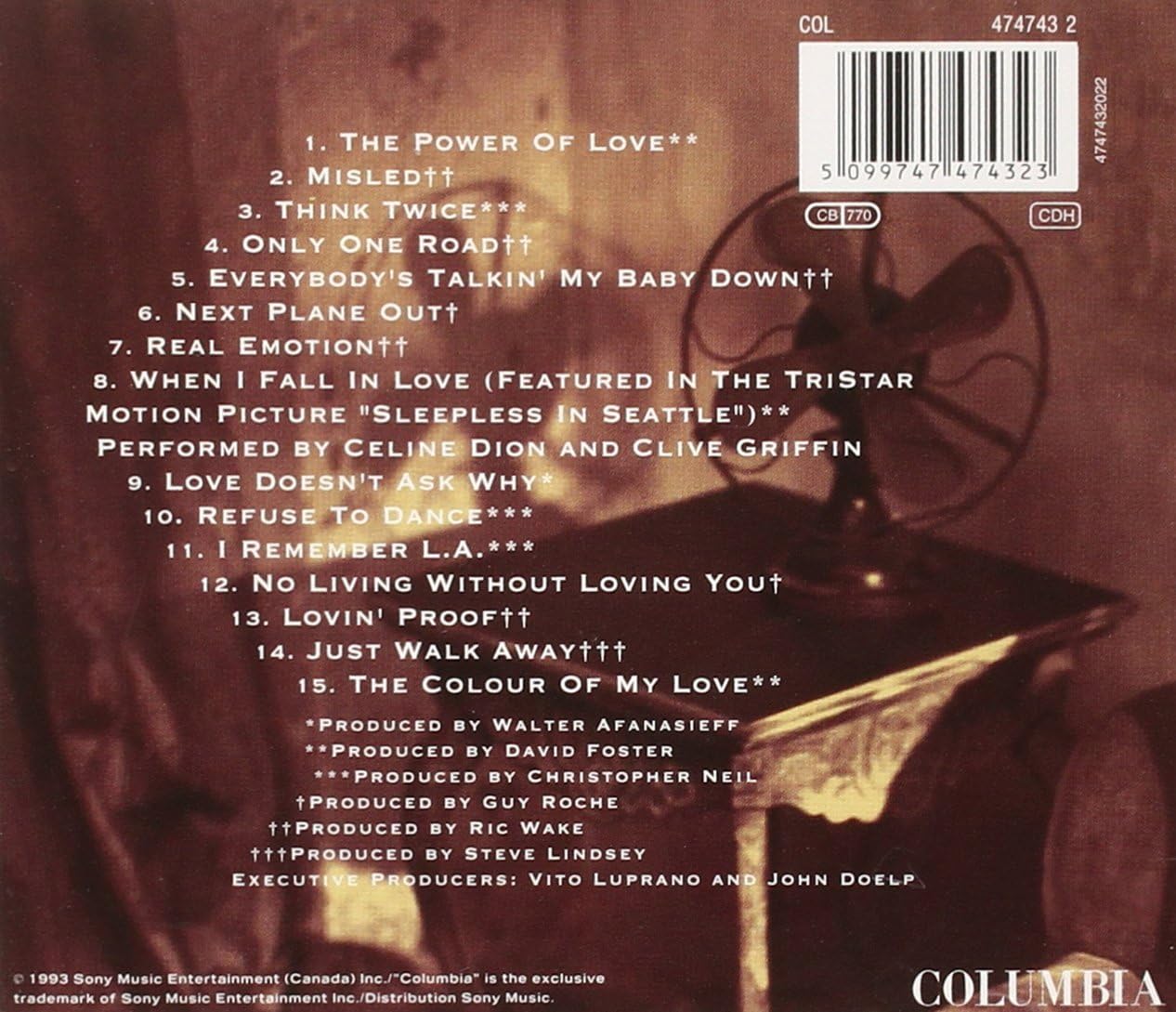 Celine Dion - The Colour Of My Love: CD